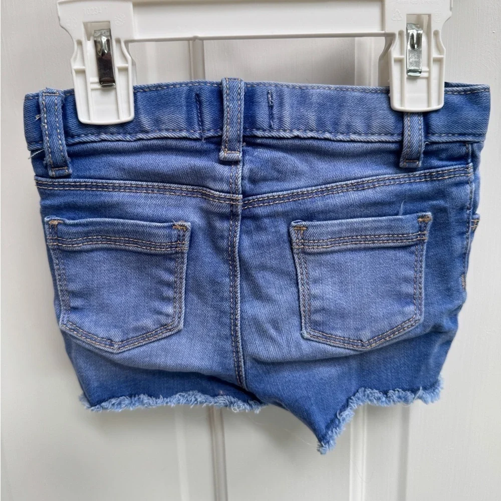Old Navy 3T Girls Blue Denim Cut-Off Shorts with Ripped Design